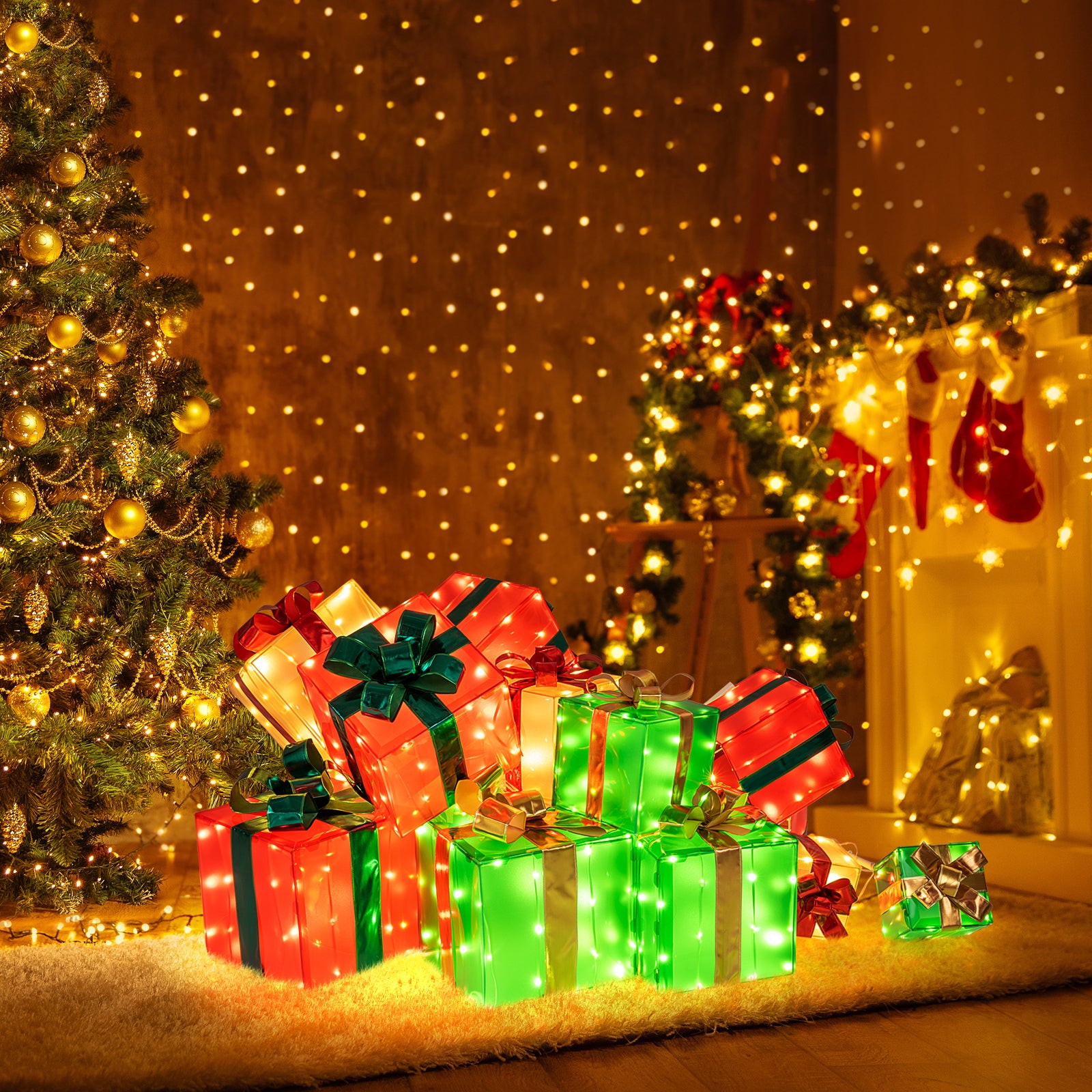 15 PCS Lighted Christmas Boxes, 483 LED Bulbs, Indoor Outdoor Christmas Decor & Accessories at Gallery Canada