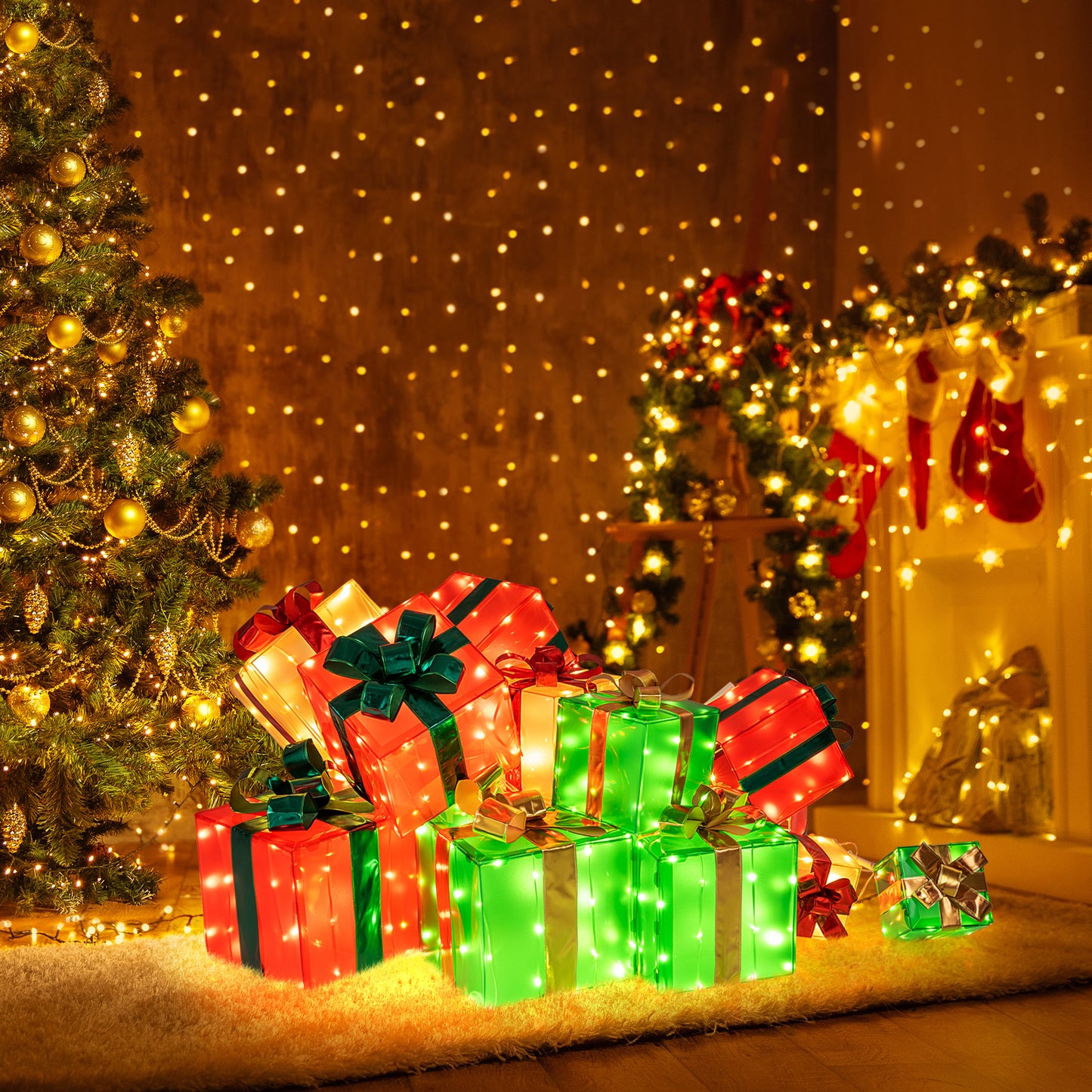 15 PCS Lighted Christmas Boxes, 483 LED Bulbs, Indoor Outdoor Christmas Decor & Accessories at Gallery Canada
