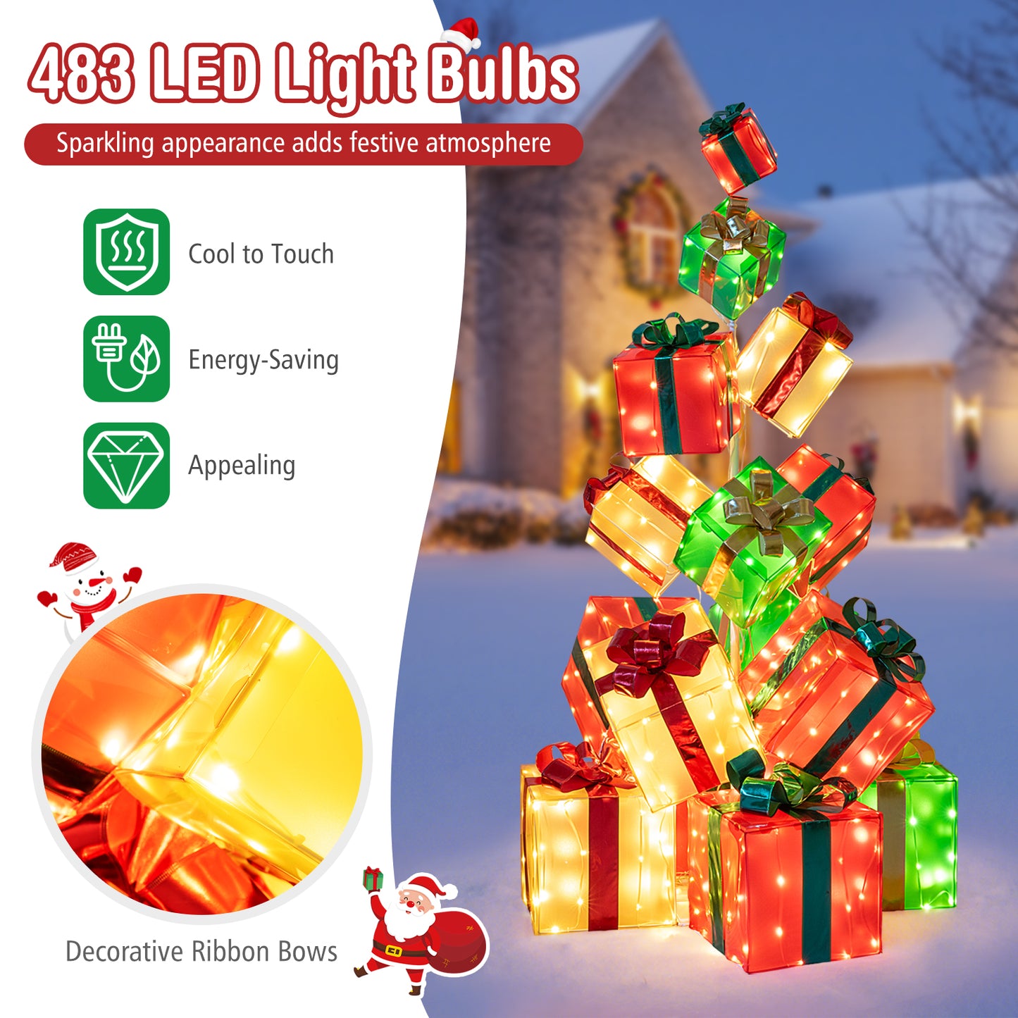 15 PCS Lighted Christmas Boxes, 483 LED Bulbs, Indoor Outdoor Christmas Decor & Accessories at Gallery Canada