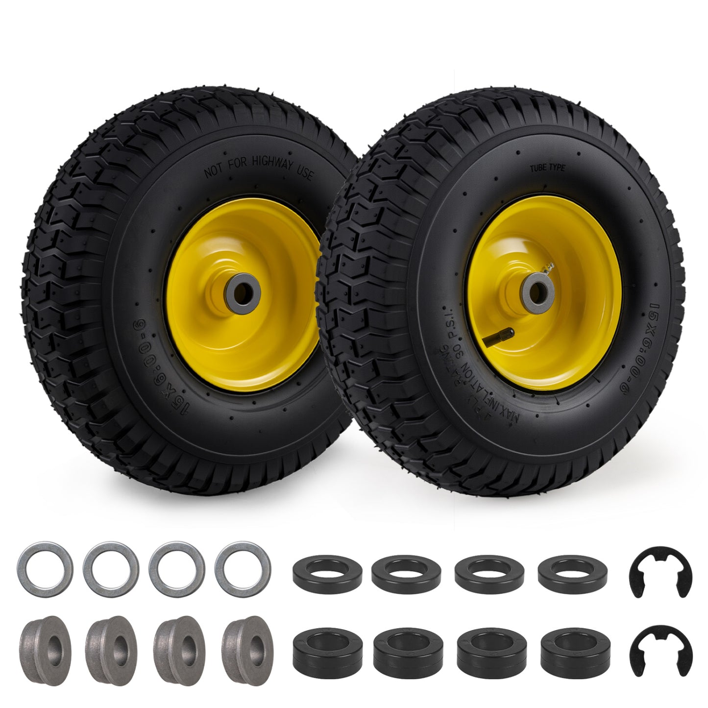 15 x 6.00-6 Tube-type Tires & Wheels 2 Pack 4 PR Tires, Yellow Garden Tools Yellow at Gallery Canada