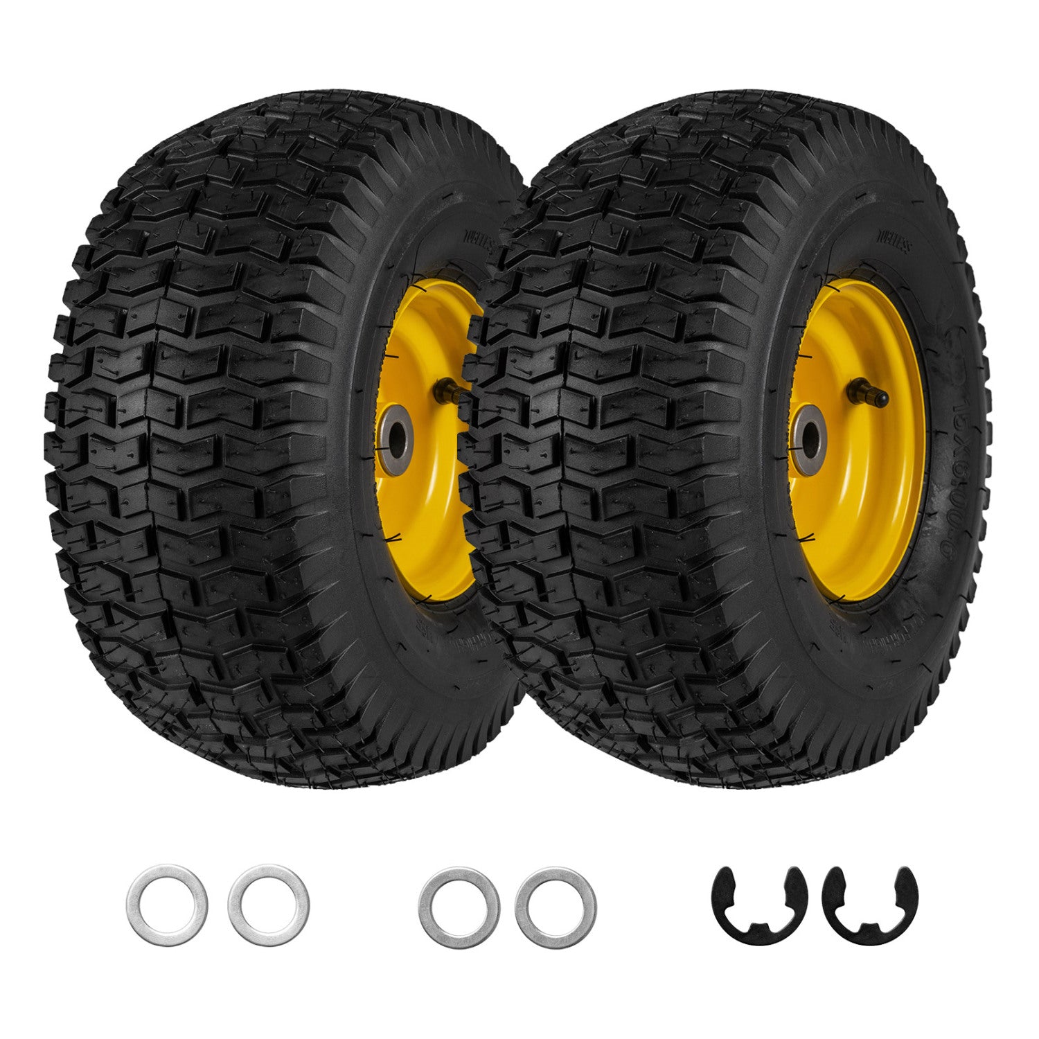 15 x 6.00-6 Tubeless Tires and Wheels 2 Pack 4 PR Tires, Yellow Garden Tools Yellow at Gallery Canada