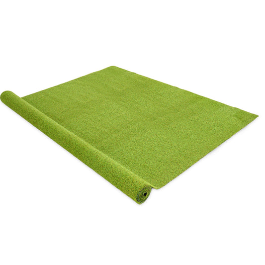 15 x 7 Feet Artificial Turf Rug with Low 0.75 inch Pile Height Decorative Fencing & Flooring Green at Gallery Canada