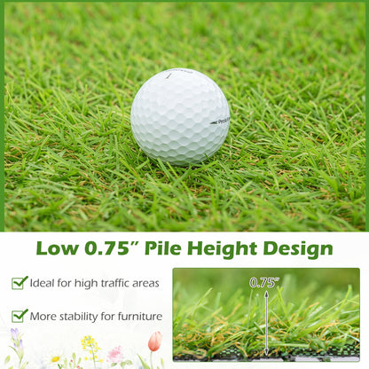 15 x 7 Feet Artificial Turf Rug with Low 0.75 inch Pile Height