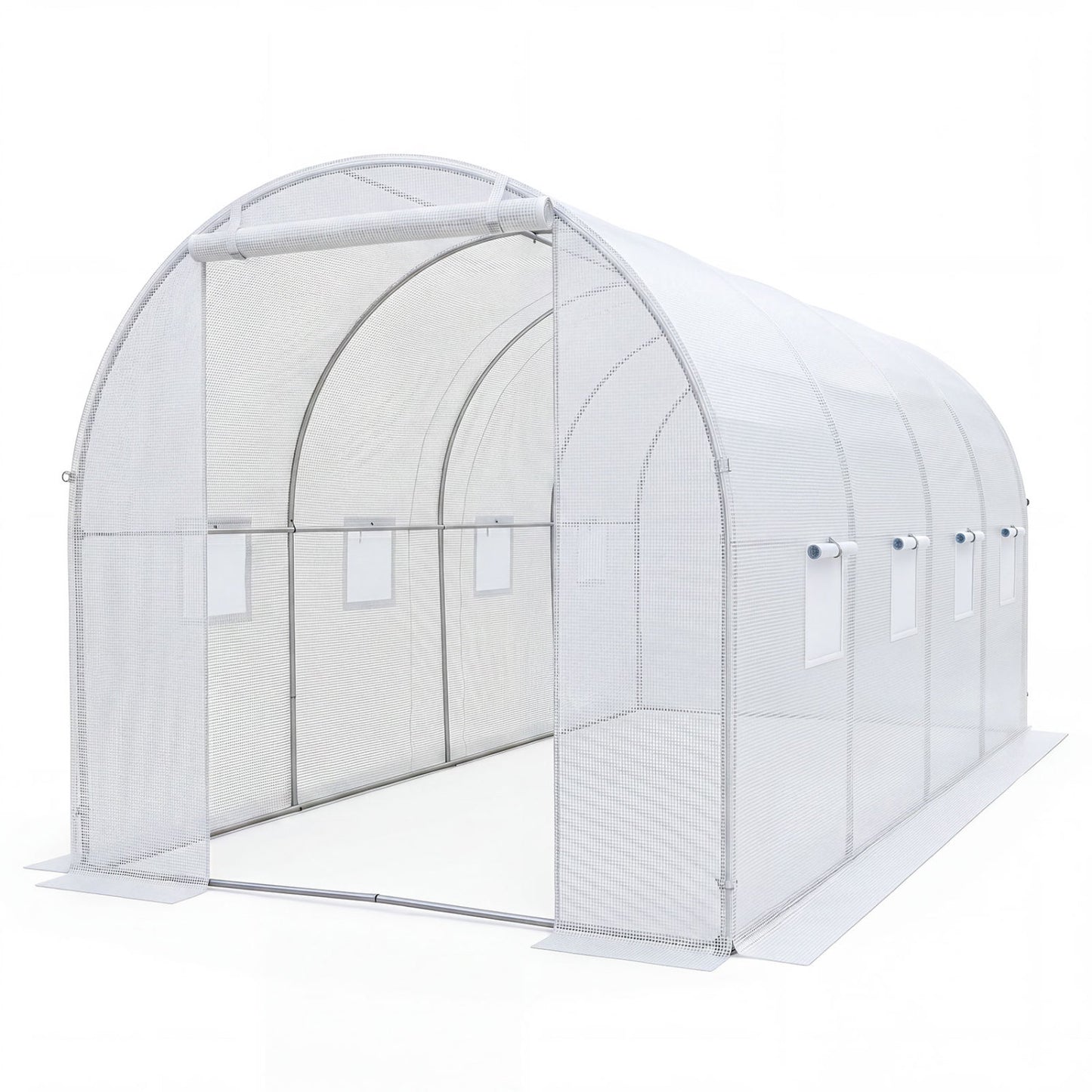 Serre tunnel de 15 x 7 x 7 pi, blanche