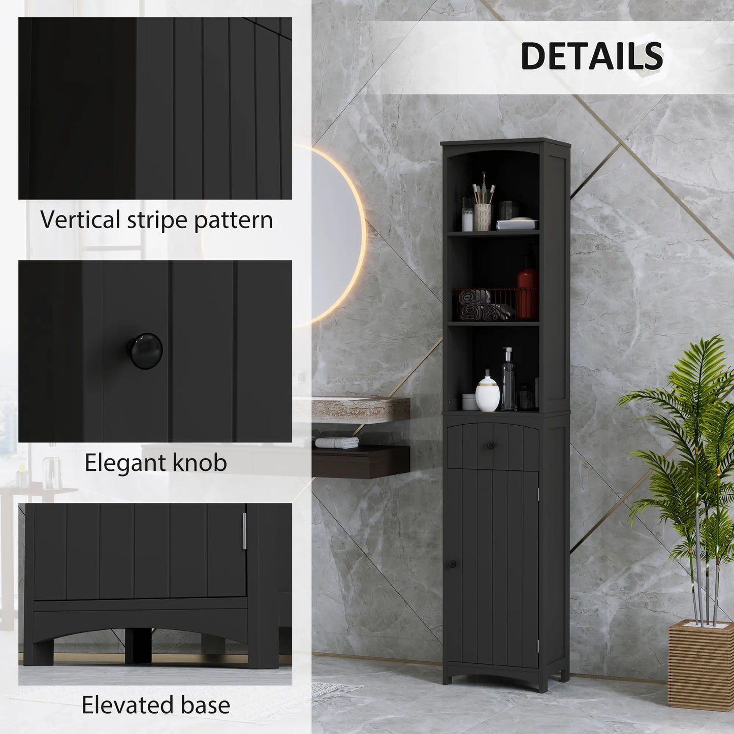 Tall Bathroom Cabinet, Shelves and Drawer Storage Organizer Bathroom Cabinets at Gallery Canada