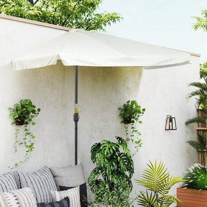 7.5ft Half Umbrella with Crank Handle, Top Vent, Cream Sun Umbrellas at Gallery Canada