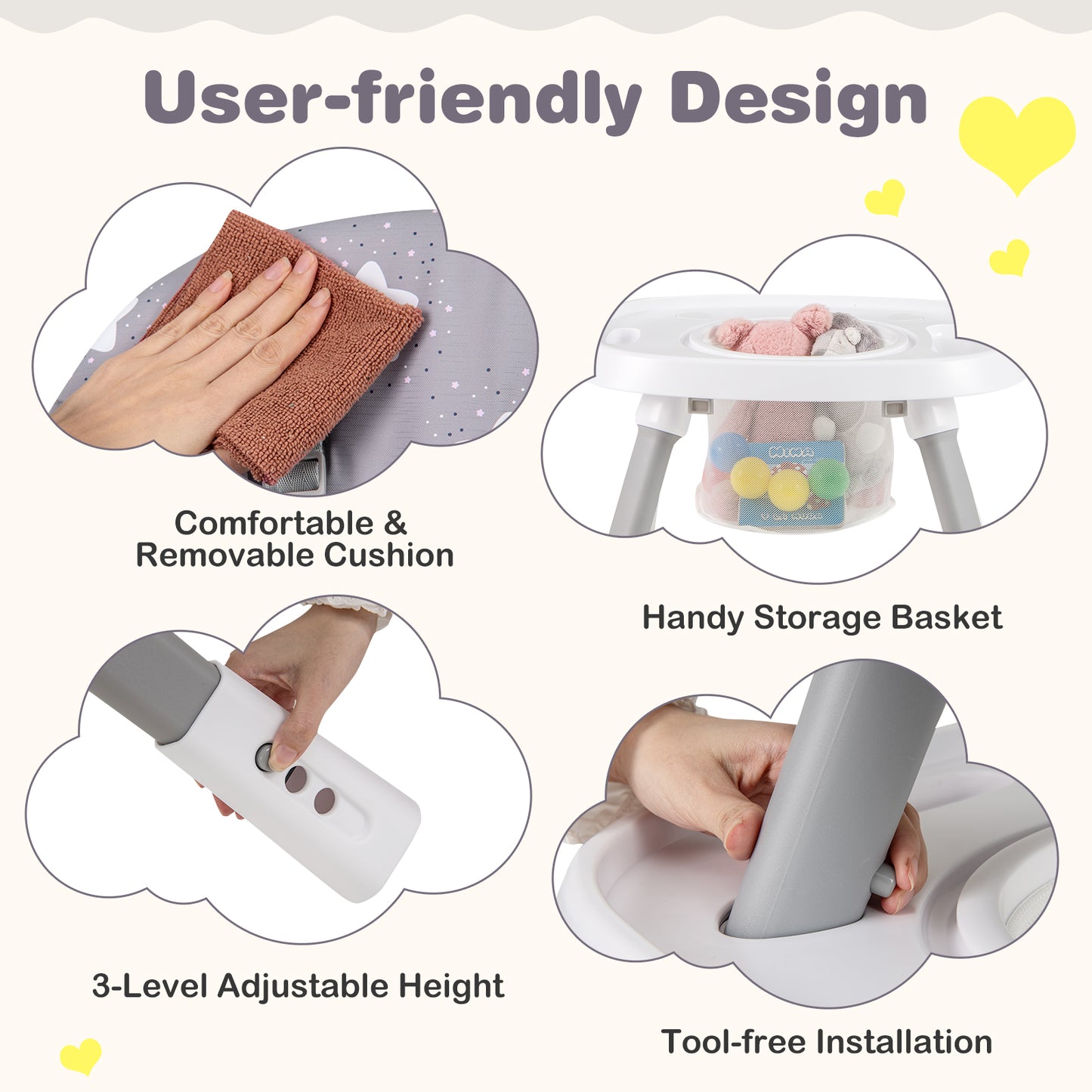 16-in-1 Baby High Chair with Activity Center and Booster Seat for Babies and Toddlers-Grey, Gray High Chairs at Gallery Canada