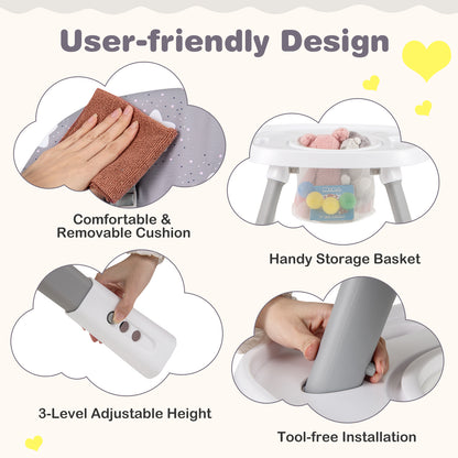 16-in-1 Baby High Chair with Activity Center and Booster Seat for Babies and Toddlers-Grey, Gray High Chairs at Gallery Canada