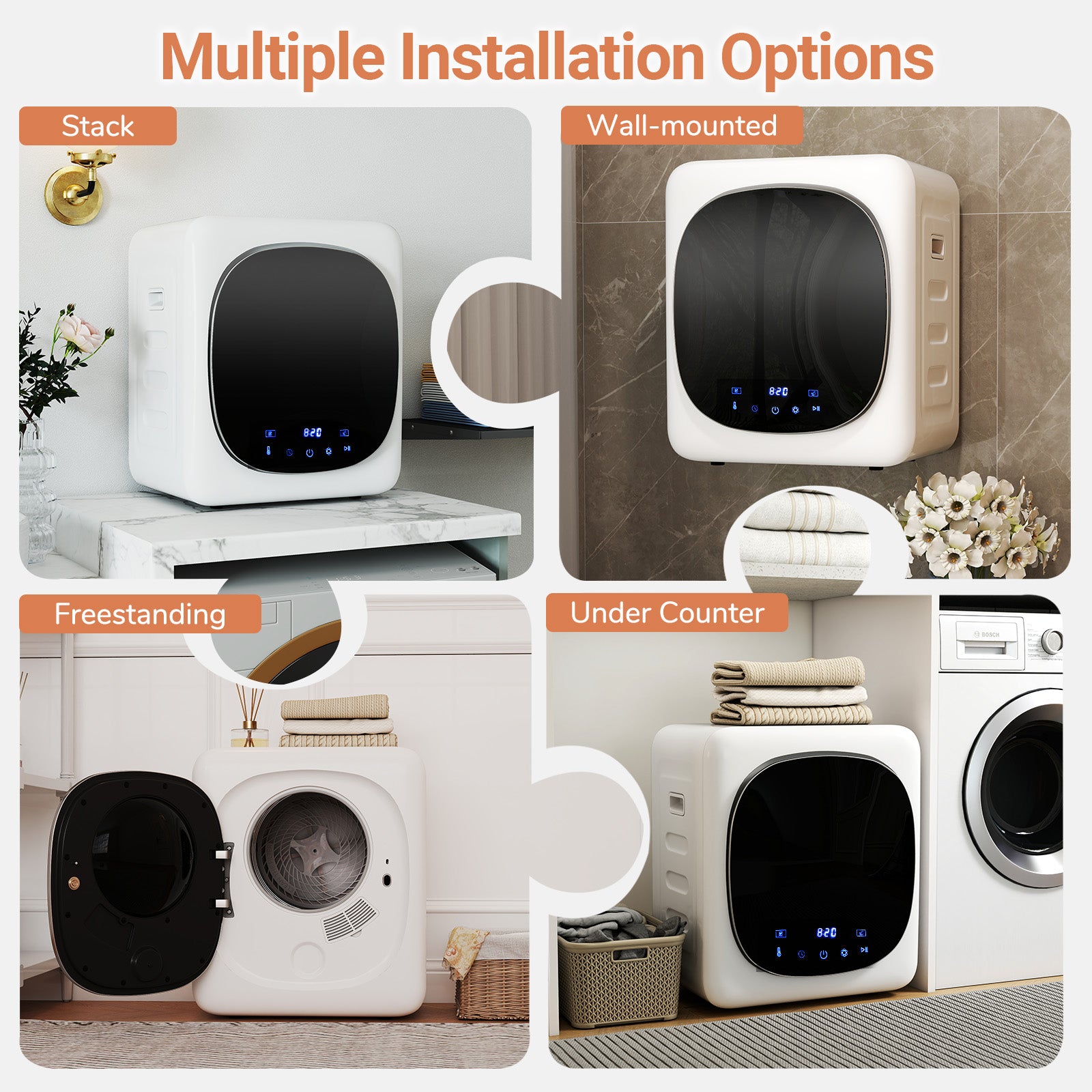 Portable Clothes Dryer Compact Drying Machine 800W Electric Laundry Dryer Dryers at Gallery Canada