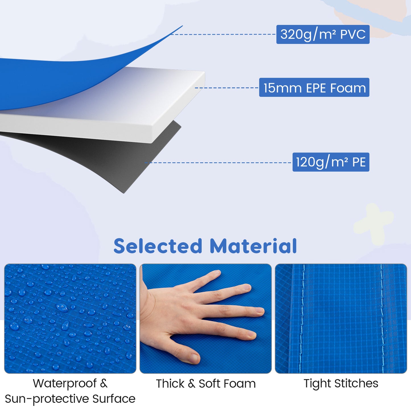 14ft Trampoline Pad Replacement, Safety Pad With Straps, Blue Outdoor Play at Gallery Canada