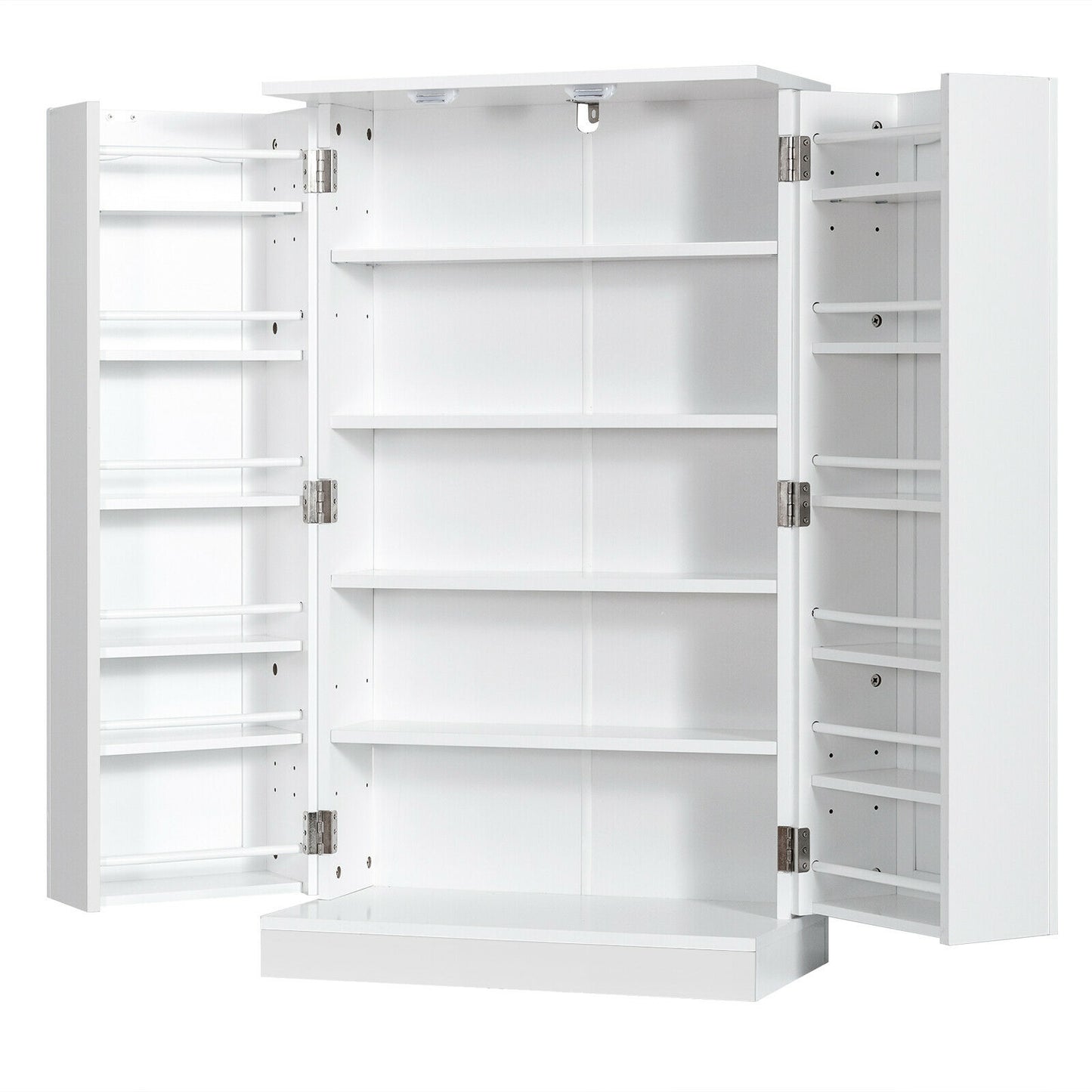2-Door Kitchen Storage Cabinet Pantry Cabinet with 6 Adjustable Shelves, White Sideboards Cabinets & Buffets at Gallery Canada