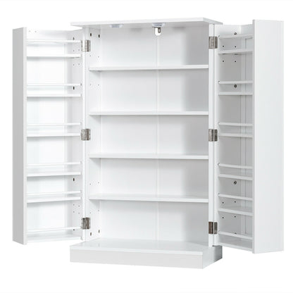 2-Door Kitchen Storage Cabinet Pantry Cabinet with 6 Adjustable Shelves, White Sideboards Cabinets & Buffets at Gallery Canada