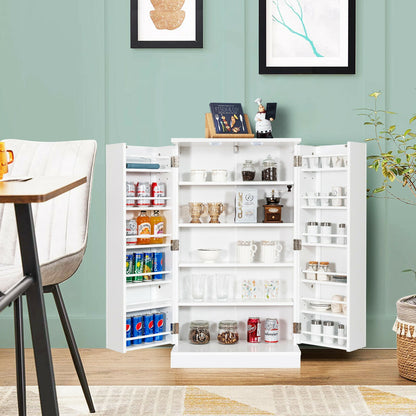 2-Door Kitchen Storage Cabinet Pantry Cabinet with 6 Adjustable Shelves, White Sideboards Cabinets & Buffets at Gallery Canada