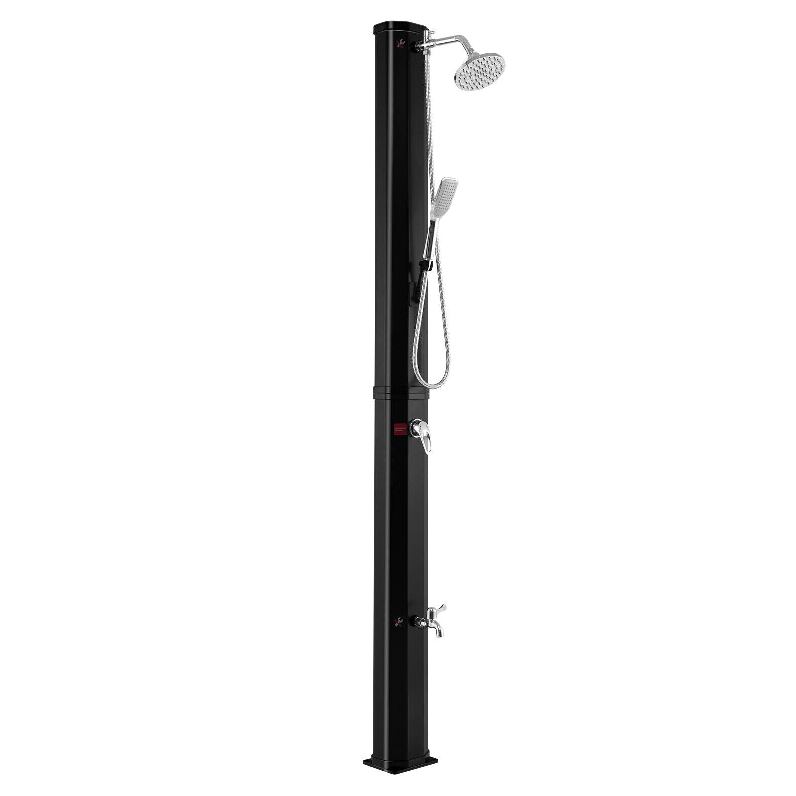 7.2 Feet 9.3 Gallon Solar Heated Shower with Hand and Foot Tap, Black Portable Toilets & Showers Black at Gallery Canada