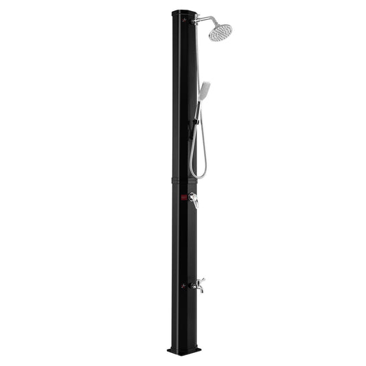 7.2 Feet 9.3 Gallon Solar Heated Shower with Hand and Foot Tap, Black - Gallery Canada