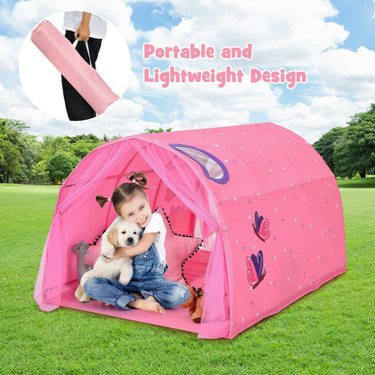 Kids Galaxy Starry Sky Dream Portable Play Tent with Double Net Curtain, Pink