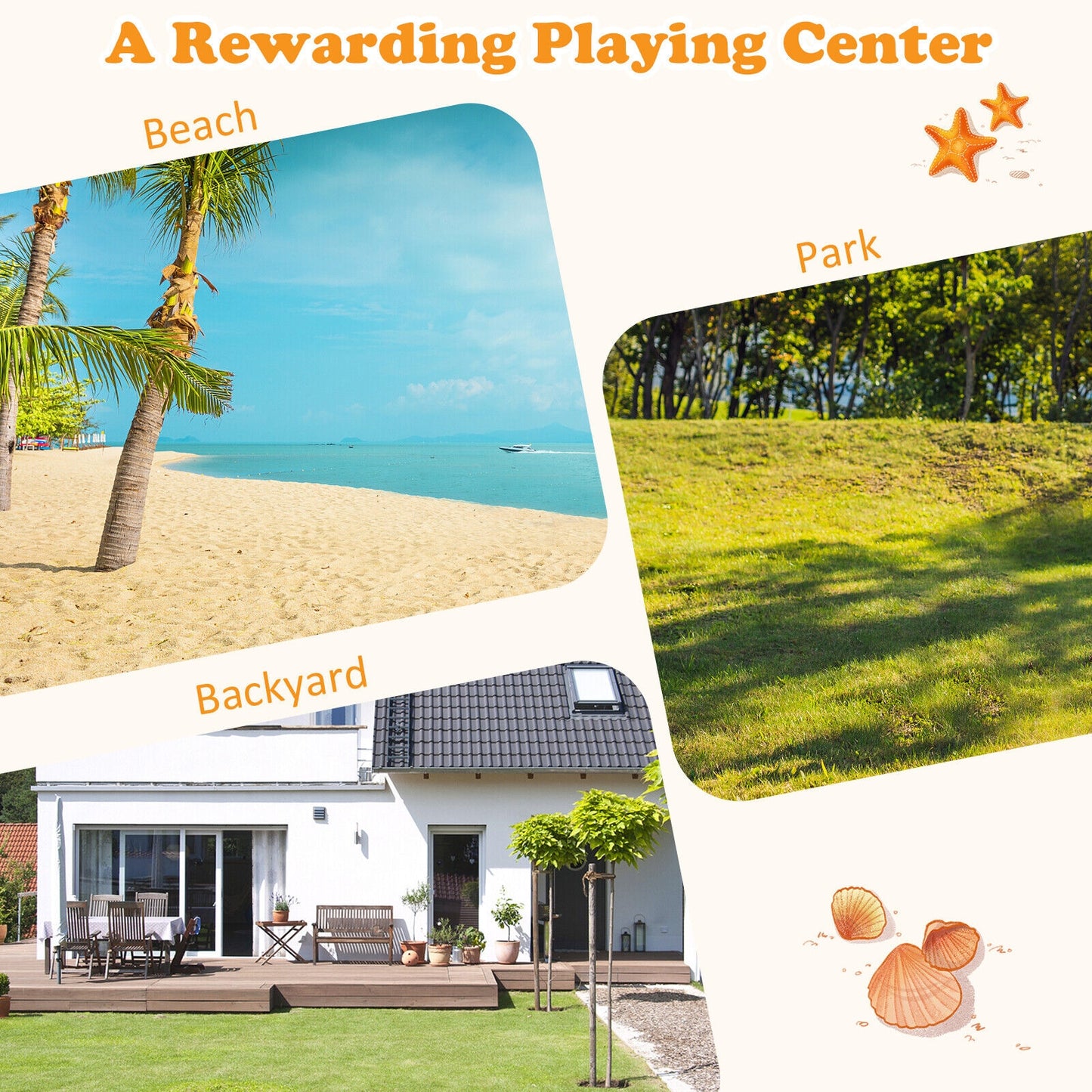 Kids Wooden Sandbox with 2 Foldable Bench Seats, Brown Sandboxes at Gallery Canada