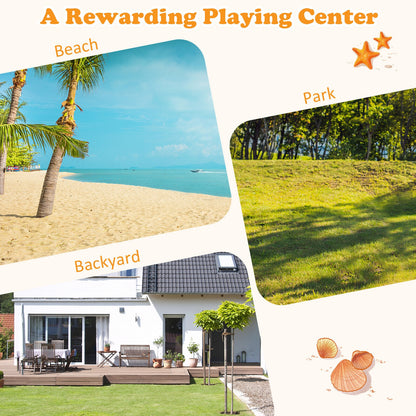 Kids Wooden Sandbox with 2 Foldable Bench Seats, Brown Sandboxes at Gallery Canada