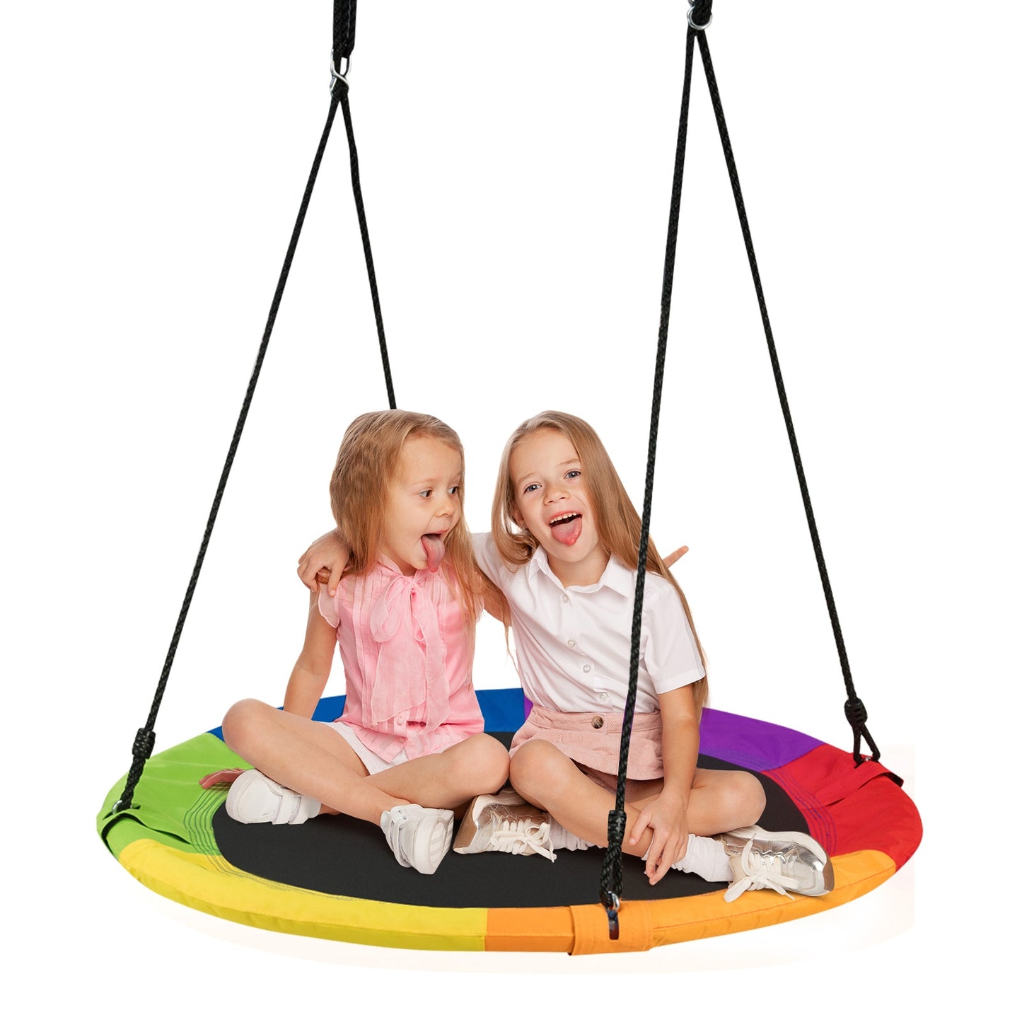 40-Inch Flying Saucer Tree Swing, Easy Installation, Multicolor