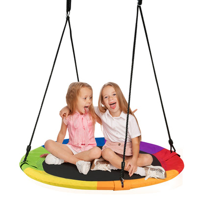 40-Inch Flying Saucer Tree Swing, Easy Installation, Multicolor