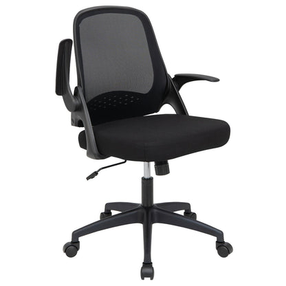 Adjustable Mesh Office Chair Rolling Computer Desk Chair with Flip-up Armrest, Black - Gallery Canada