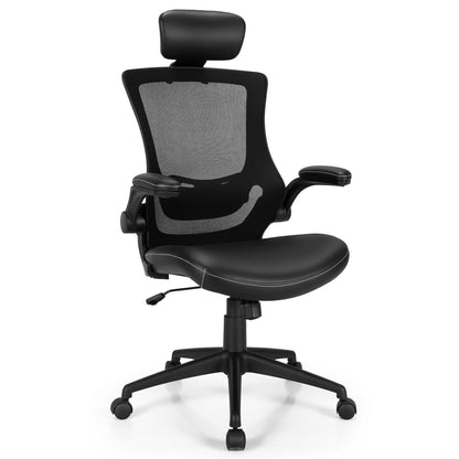 High-Back Executive Chair with Adjustable Lumbar Support and Headrest, Black - Gallery Canada