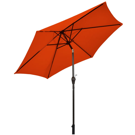 10 Feet Outdoor Patio Umbrella, Tilt Crank, Orange