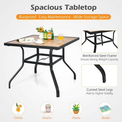 Patio Metal Square Dining Table for Garden and Poolside, Black - Gallery Canada