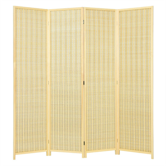 6 ft 4 Panel Portable Folding Room Divider Screen, Natural Room Dividers Natural at Gallery Canada