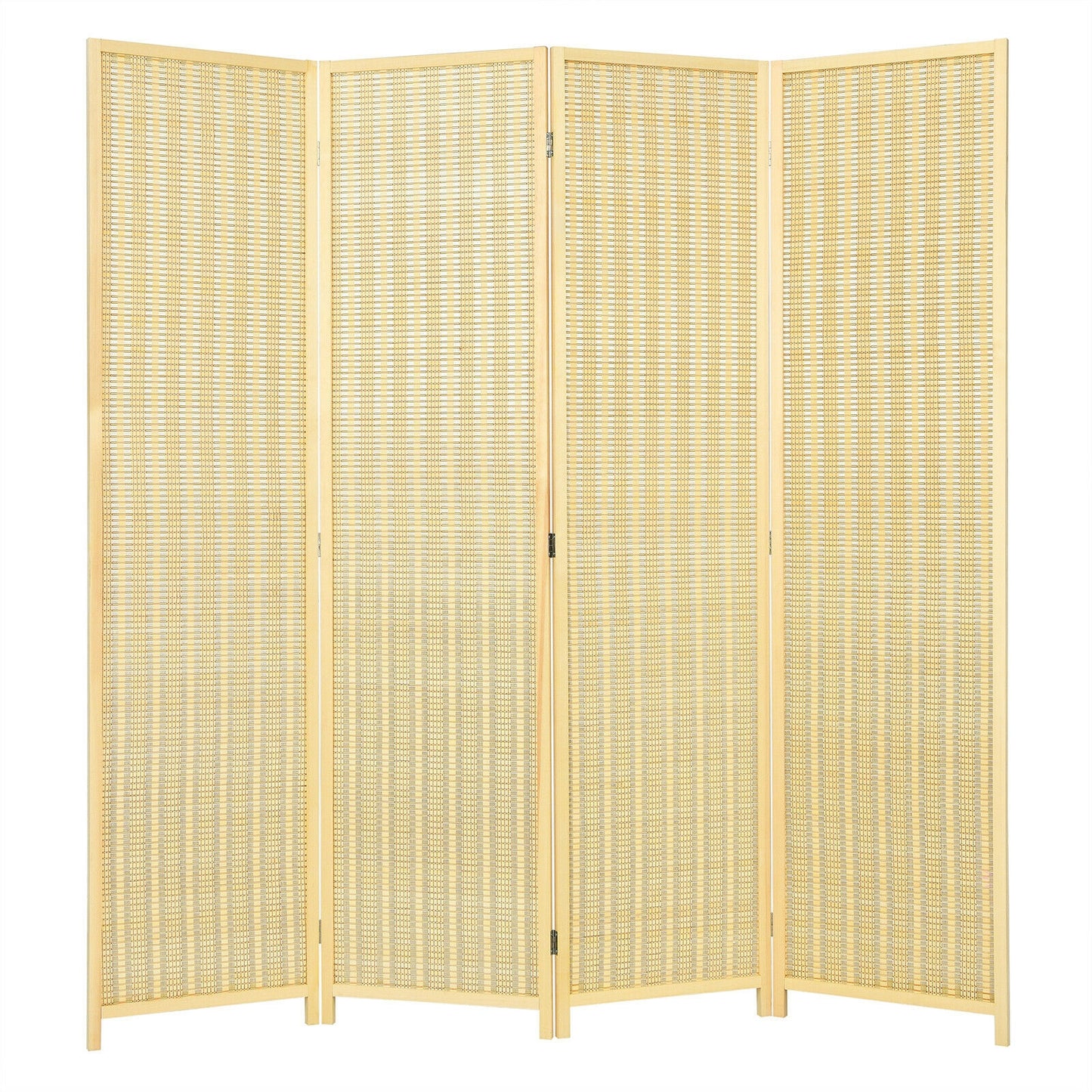 6 ft 4 Panel Portable Folding Room Divider Screen, Natural Room Dividers Natural at Gallery Canada
