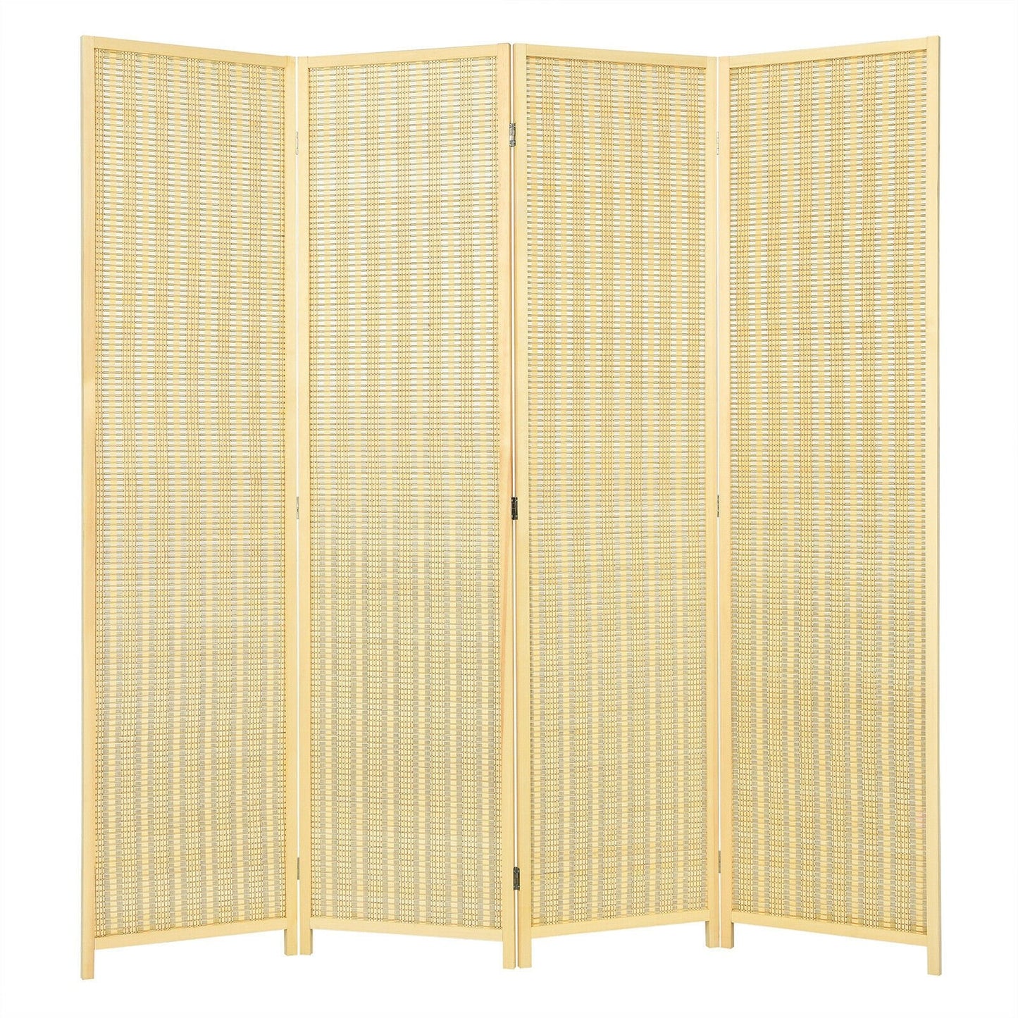 6 ft 4 Panel Portable Folding Room Divider Screen, Natural Room Dividers at Gallery Canada