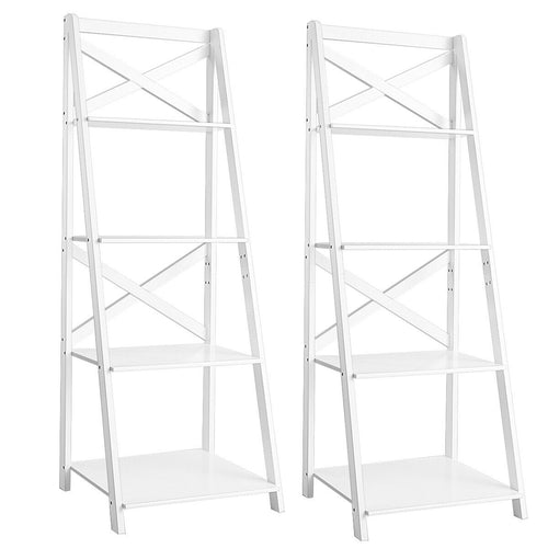 4-Tier Wood Display Storage Bookshelf, White