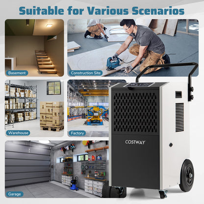 154 Pints Commercial Dehumidifier with Pump and Drain Hoses, White Dehumidifiers at Gallery Canada