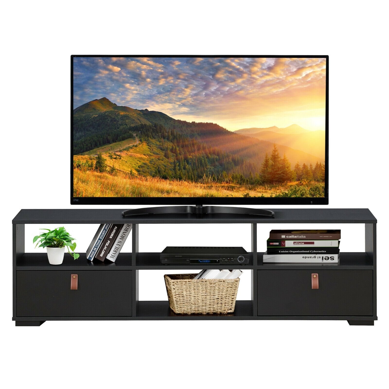 TV Stand Entertainment Media Center Console for TV's up to 60 Inch with Drawers, Black - Gallery Canada