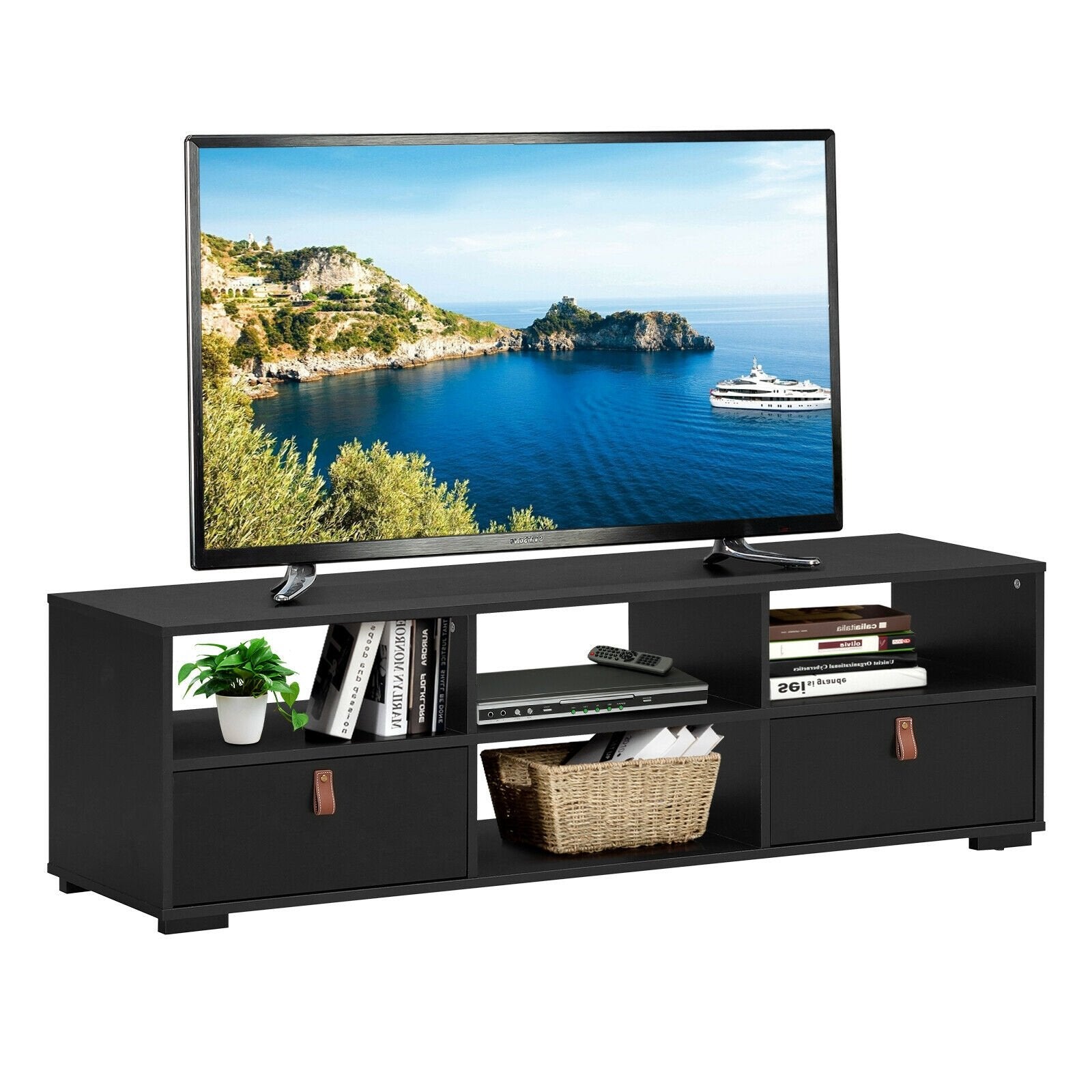 TV Stand Entertainment Media Center Console for TV's up to 60 Inch with Drawers, Black - Gallery Canada