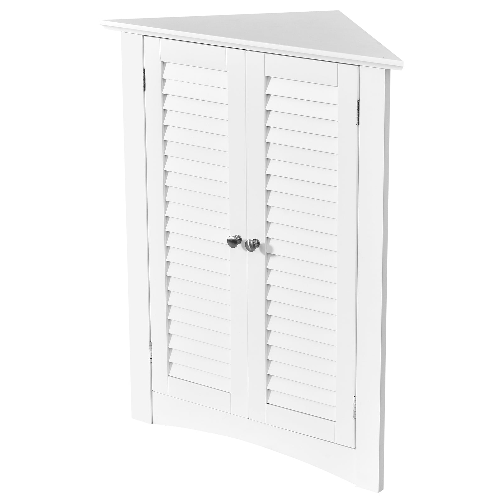 Corner Storage Cabinet, Freestanding Floor, Shutter Door, White Floor Cabinets at Gallery Canada