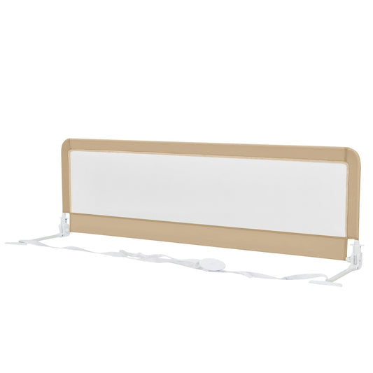 71 Inch Extra Long Swing Down Bed Guardrail with Safety Straps, Beige - Gallery Canada