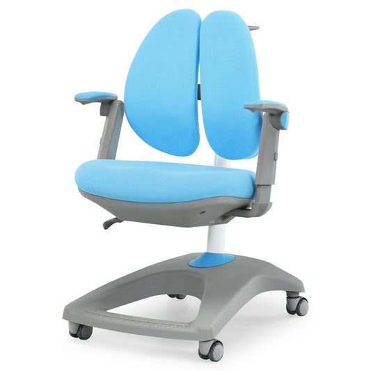 Kids Adjustable Height Depth Study Desk Chair with Sit-Brake Casters, Blue at Gallery Canada