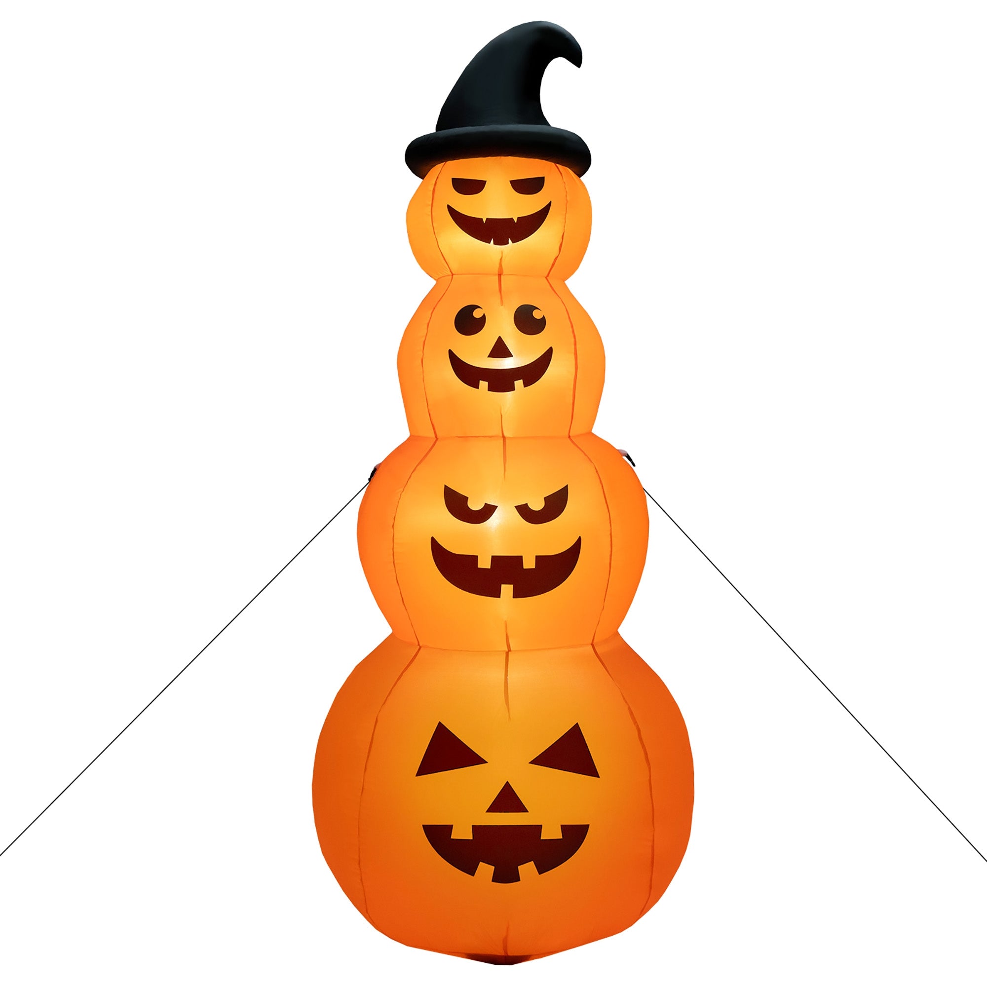 8 Feet Inflatable Halloween Pumpkin Stack, Built-in LED Lights, Orange Halloween Orange at Gallery Canada