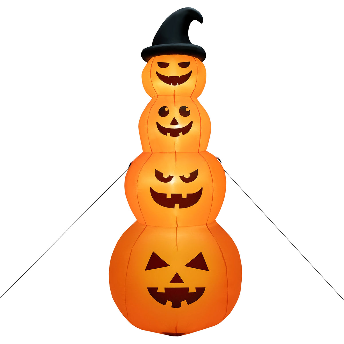 8 Feet Inflatable Halloween Pumpkin Stack, Built-in LED Lights, Orange Halloween Orange at Gallery Canada