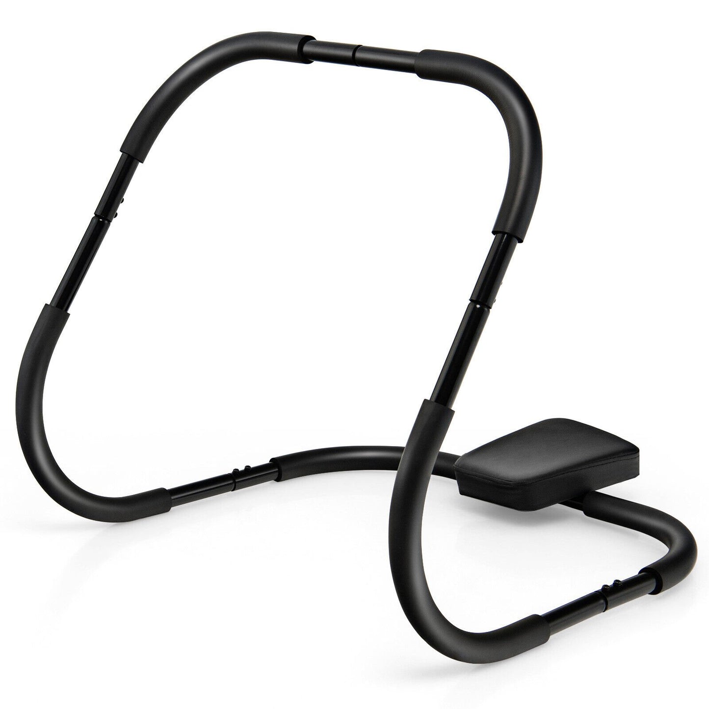 Portable AB Trainer Fitness Crunch Workout Exerciser with Headrest, Black