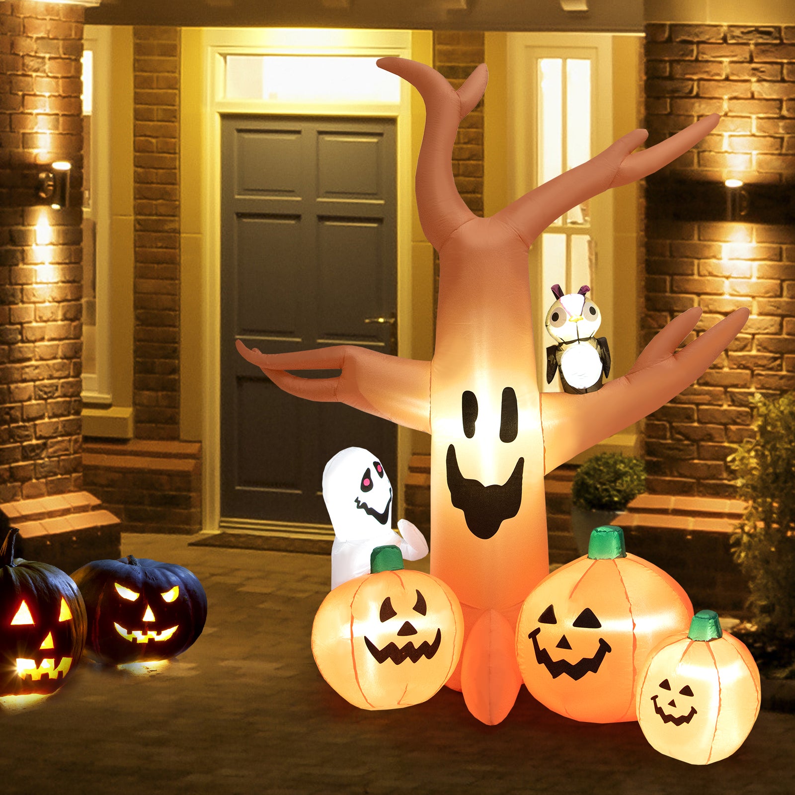 8 Feet Halloween Inflatable Dead Tree, LED Lights, Orange Halloween at Gallery Canada