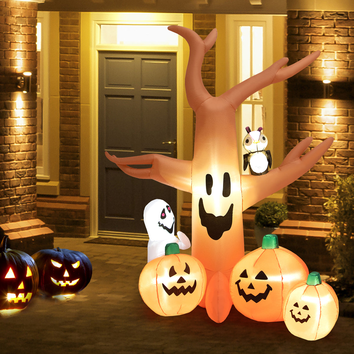 8 Feet Halloween Inflatable Dead Tree, LED Lights, Orange Halloween at Gallery Canada