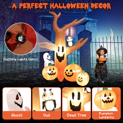 8 Feet Halloween Inflatable Dead Tree, LED Lights, Orange Halloween at Gallery Canada