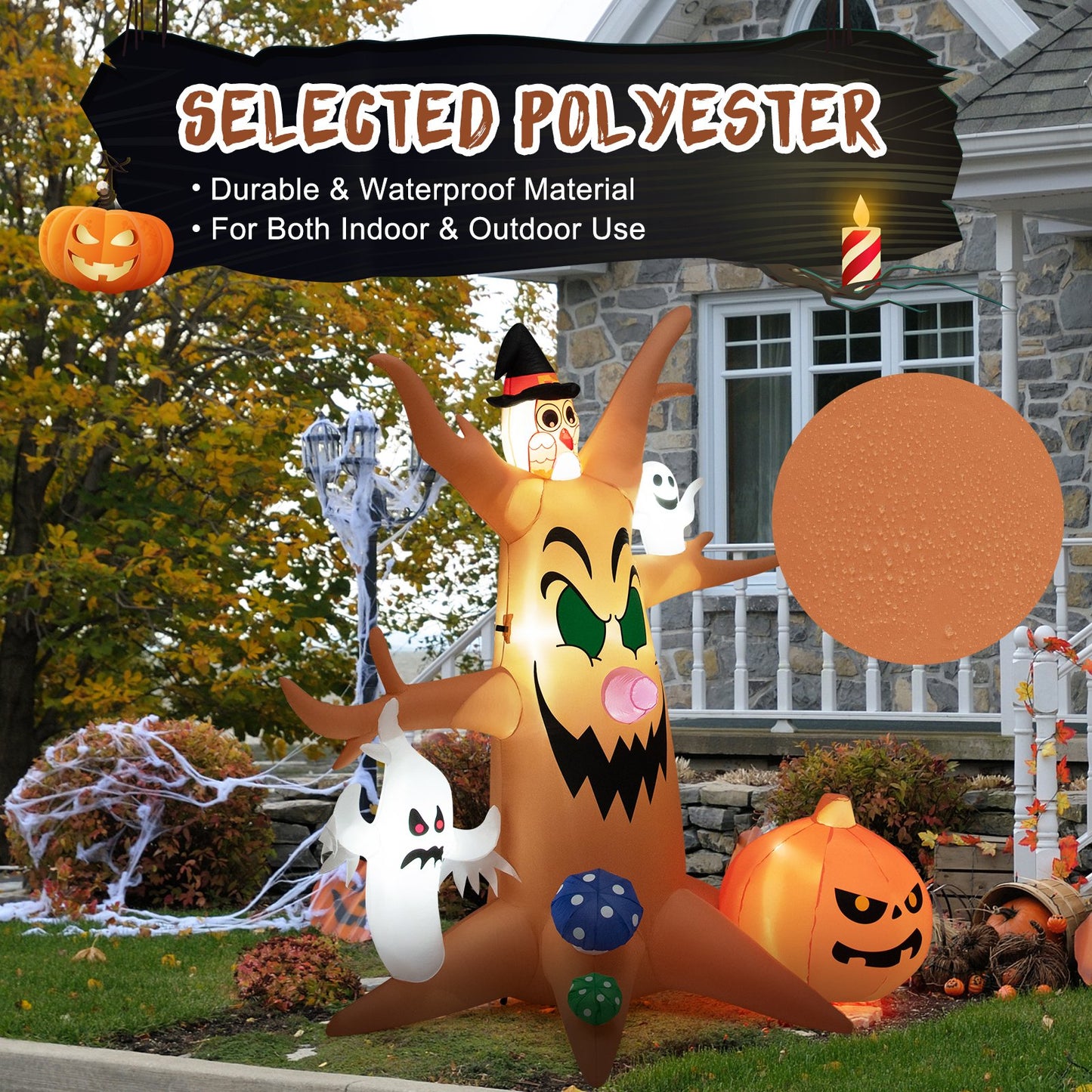 8 Feet Halloween Outdoor Dead Tree with Built-in Led Lights, Multicolor - Gallery Canada