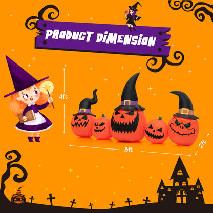 8 Feet Inflatable Pumpkin Halloween Yard Decoration, LED Lights, Orange Halloween at Gallery Canada