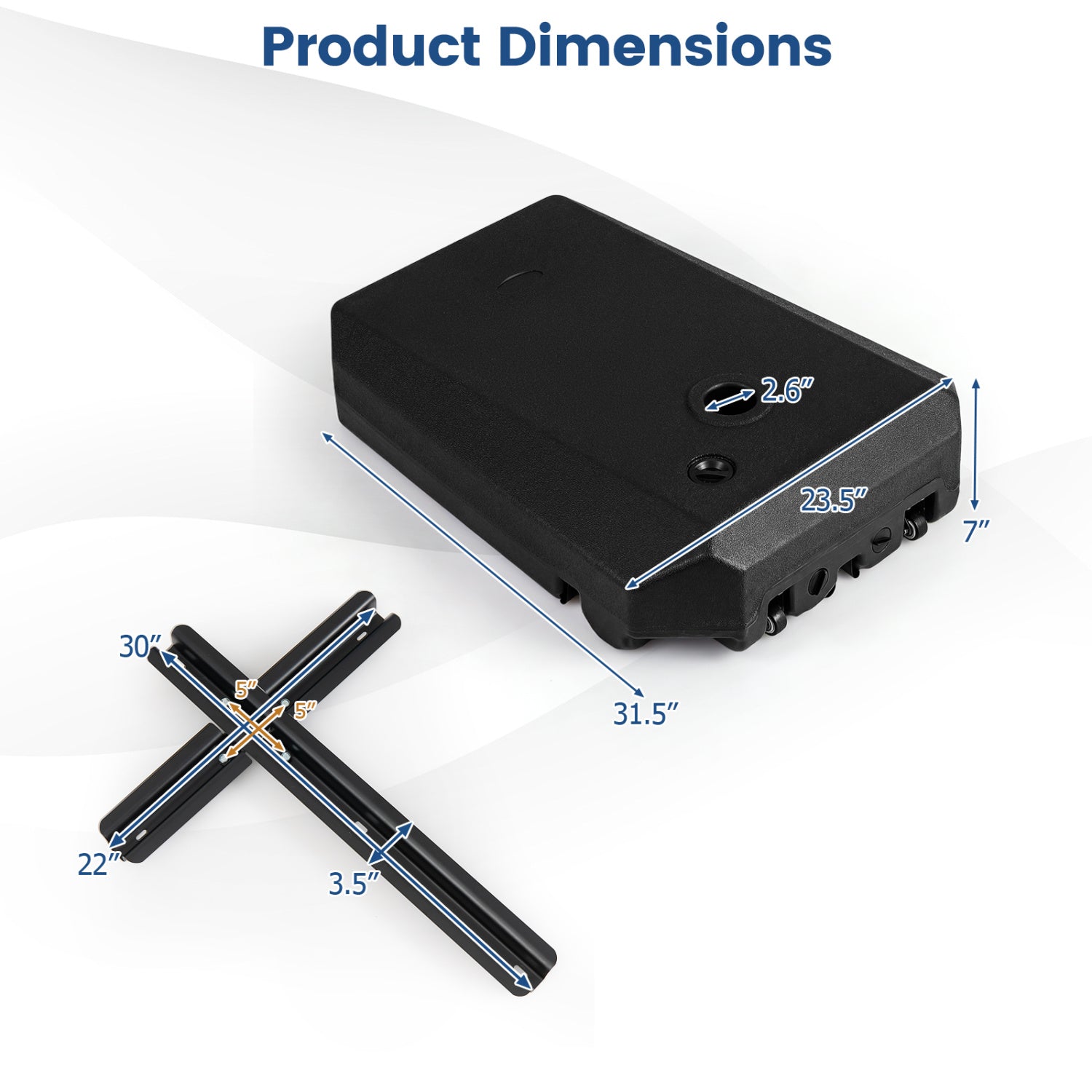 165 LBS Cantilever Umbrella Base with Wheels and Cross Base Outdoor Umbrella Bases at Gallery Canada