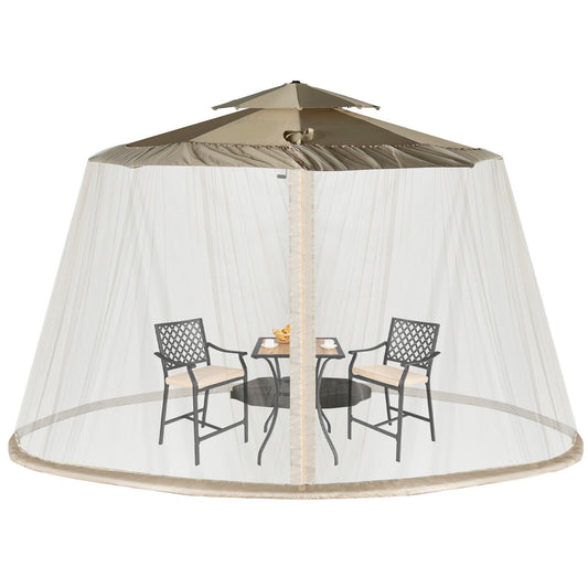 8-12 Feet Patio Umbrella Table Mesh Screen Cover Mosquito Netting, Beige at Gallery Canada