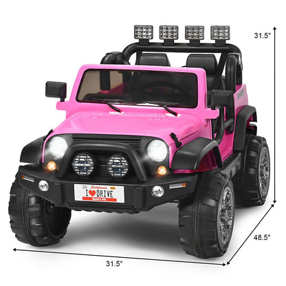 12V 2-Seater Ride on Car Truck with Remote Control and Storage Room, Pink Powered Ride On Toys at Gallery Canada