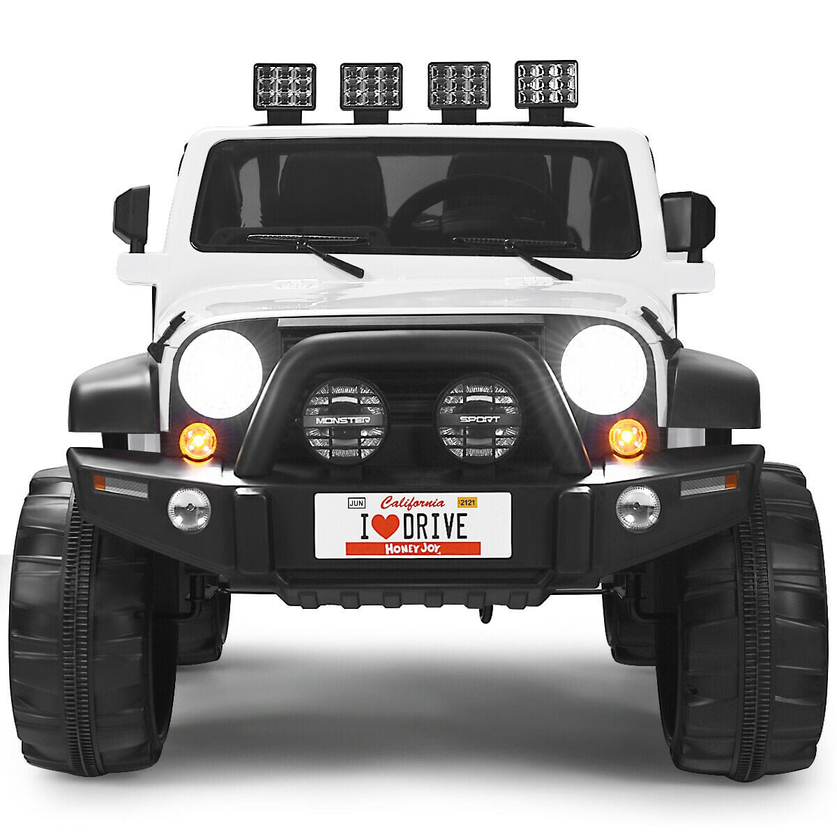 12V 2-Seater Ride On Car Truck With Remote Control, Storage Room, White Powered Ride On Toys White at Gallery Canada